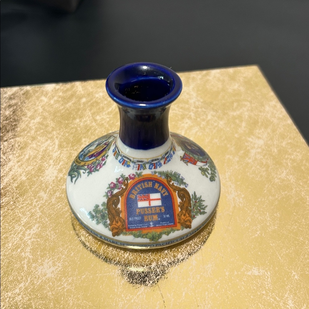 Antique Vintage Ceramic Pusser’s British Navy Pusser's Rum Bottle/Decanter Vase